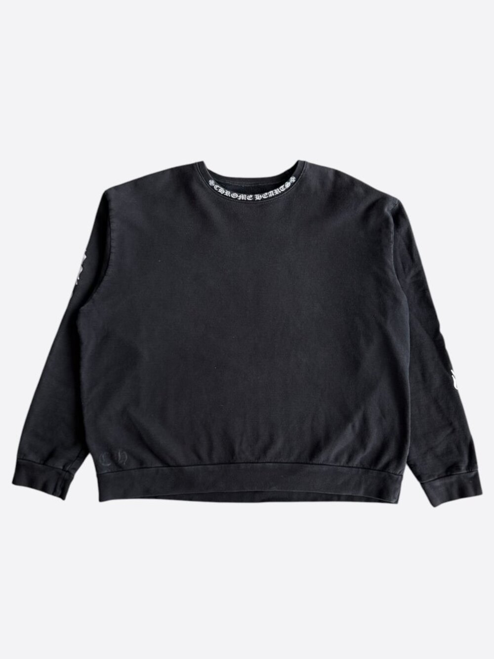 Chrome Hearts Black & White Neck Logo Sweater